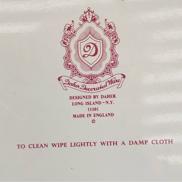 Vintage DAHER Decorated Ware Tin Blue/White OVAL TRAY Made in England - Picture 4 of 9